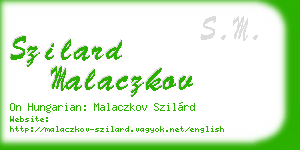 szilard malaczkov business card